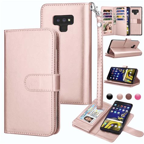 Njjex Wallet Cases For Galaxy Note 10 10 Plus 5g Note 9 8 Njjex Wrist Strap Luxury Pu