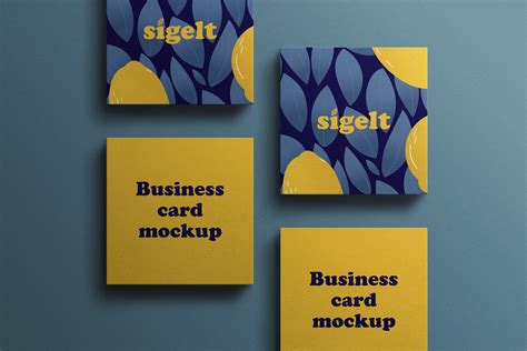 Playful Square Business Card Mockup Graphic By Sigelt Creative Fabrica