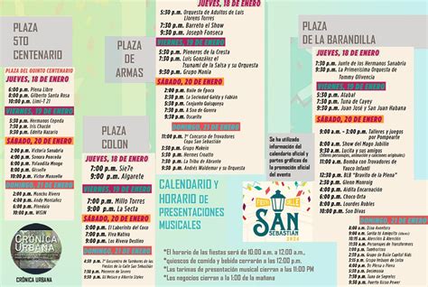 CALENDARIO MUSICAL Fiestas de la Calle San Sebastián 2024