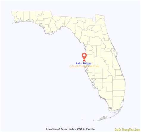 Map of Palm Harbor CDP - Thong Thai Real