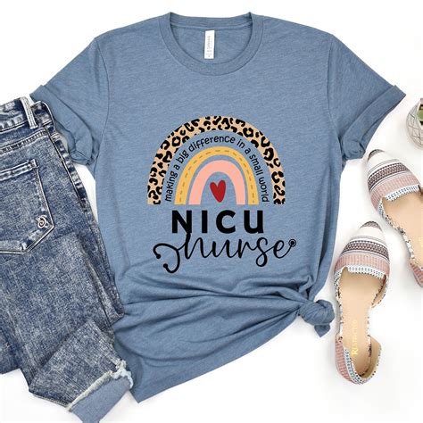 Nicu Nurse Shirt Rainbow Nurse Vintage Rainbow Simple Nurse Shirt