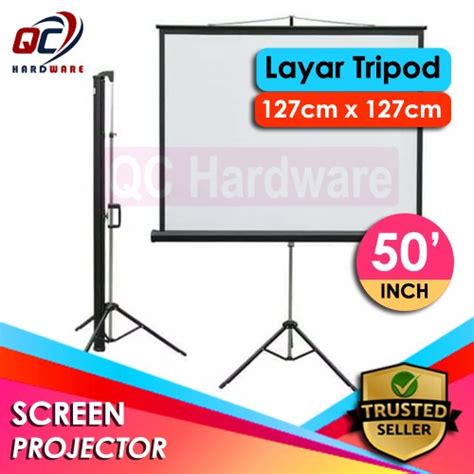 Jual Layar Proyektor Tripod Screen Projector Pakai Kaki Inch