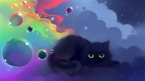 Cute Anime Black Cat Wallpaper