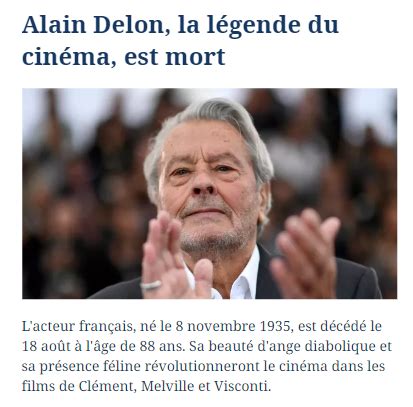 Alerte Alain Delon Est D C D