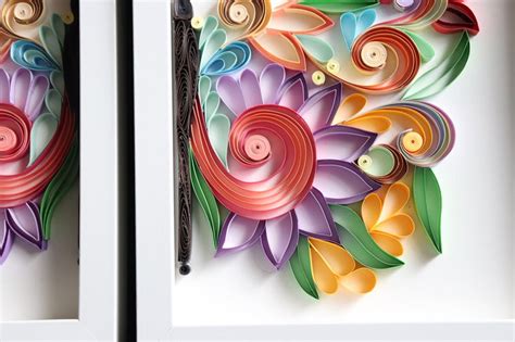 Quilled Paper Art Floral Butterfly Quilling Set Of Two Etsy Uk