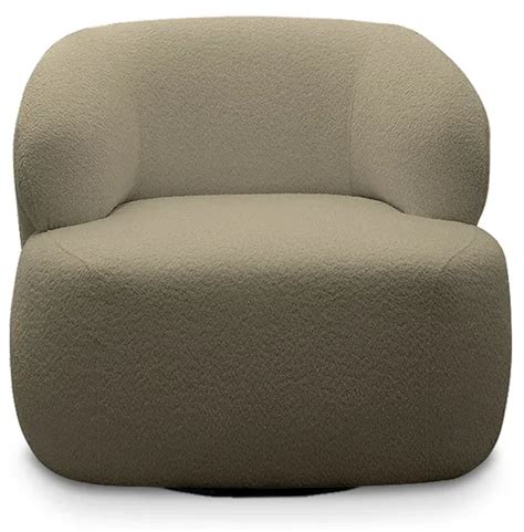 Poltrona Decorativa Charlote Sala de Estar Base Giratória em Aço Bouclê Nude G88 Gran Belo BIANO