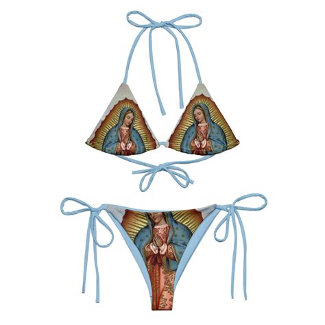 Virgin Mary Our Lady Of Guadalupe Bikini Triangle Bikini Etsy