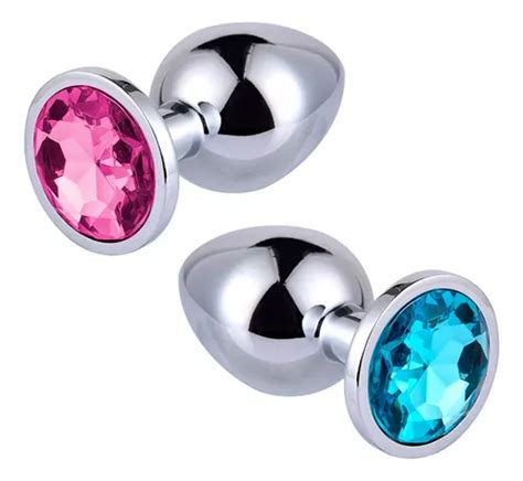Plug Anal Metálico Acero Dilatador Con Strass Joya Chico Celeste MercadoLibre