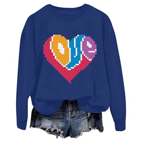 GERsome Valentine S Day Sweatshirts For Women Long Sleeve Pullover Tops