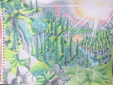 Landscape Pointillism Paisaje Puntillismo By Gilbeto On Deviantart