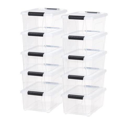 Iris Usa 13 Quart Stack And Pull™ Clear Plastic Storage Box Clear Set