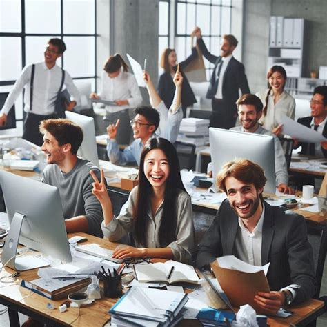 office workers hard  work premium ai generated image