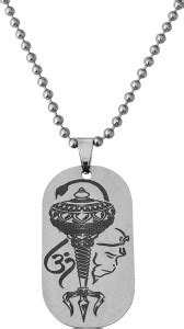 M Men Style Religious Lord Pawanputra Hanuman Gada Om Trishul Pendant