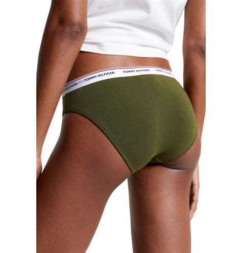 TOMMY HILFIGER BIKINI DAMSKIE MAJTKI 3 PACK BIKINI ZIELONE RÓŻOWE