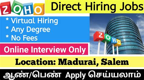 Zoho Jobs In Chennai Zoho Recruitment Zoho Salem Jobs Zoho