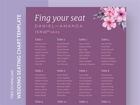 Simple Wedding Seating Chart Free Google Docs Template by Free Google Docs Templates - gdoc.io ...