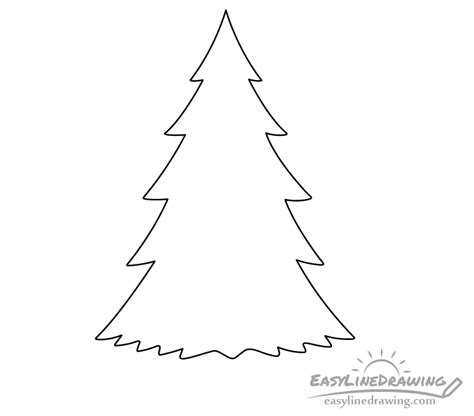 How to Draw a Pine Tree Step by Step - EasyLineDrawing