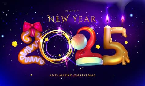 Premium Vector Happy New Year And Merry Christmas Vector