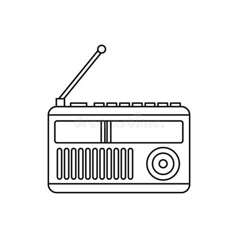 Retro Radio Receiver Icon Outline Style Stock Vector Illustration Of