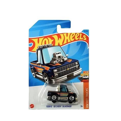 HKK Машинка игрушка Hot Wheels металлическая коллекционная Toond Chevy Silverado темно