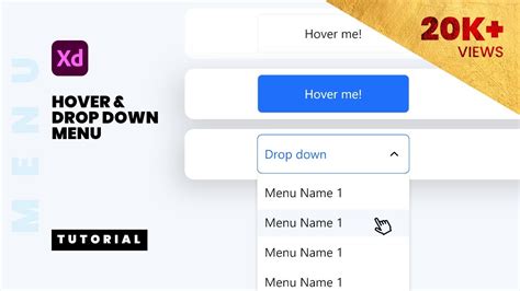 Hover Drop Down Menu In Adobe Xd Animation Tutorial Simple And