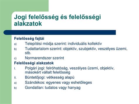 Ppt Jogviszony S Jogi Felel Ss G Powerpoint Presentation Free