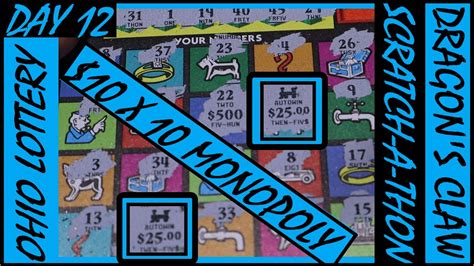 Day X Monopoly Ohio Lottery Instant Tickets Scratch Off