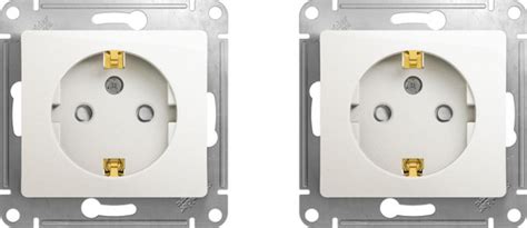 Механизм розетки Schneider Electric Glossa с заземлением с защитными ...