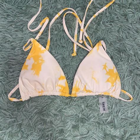 Size Small Yellow Tyedye Triangle Tie Bikini Depop