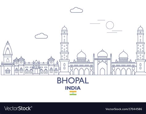 Bhopal City Skyline Royalty Free Vector Image Vectorstock