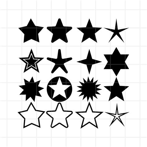 Star Svg Bundle Star Cut File Star Clipart Star Svg Files Etsy Images