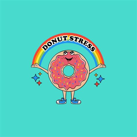 Funny Donut Stress Womens T Shirt Fitted Coffee Man Art