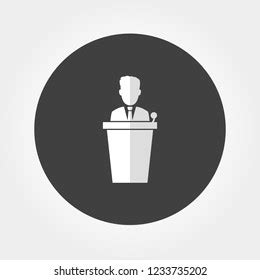 Speaker Icon Orator Speaking Tribune Vector Stock Vector Royalty Free