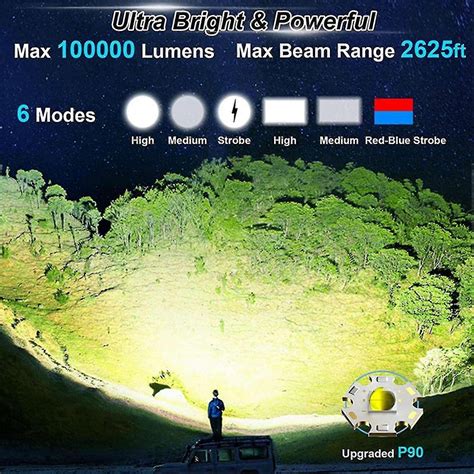 Rechargeable Spotlight,100000 Lumens Led Spot Lights Handheld ...