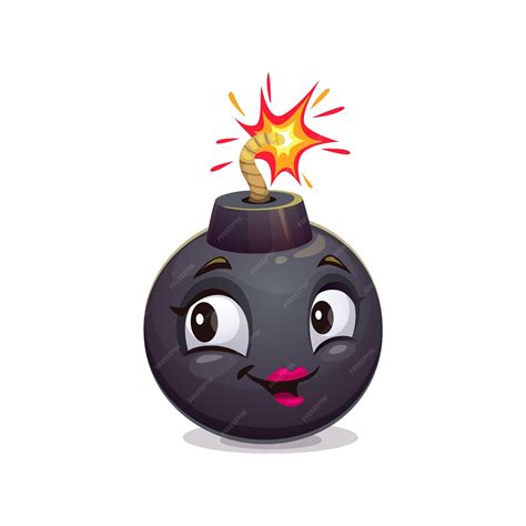 Персонаж мультяшной бомбы персонаж со взрывным оружием изолированный ...