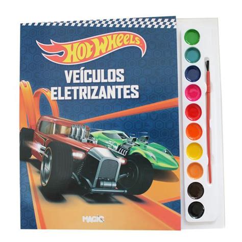Livro De Colorir Aquarela Hot Wheels Colorindo Pincel Educativo Ciranda Cultural Livros De