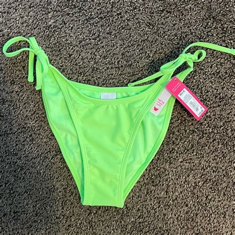 Xhilaration Swim Nwt Target Xhilaration Scoop Tie High Waisted Cheeky Lime Green Bikini