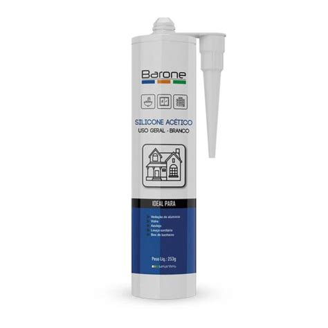 Silicone Para Vedação Box - 1 silicone acético vedação box pia banheiro construção 253g - BARONE ...