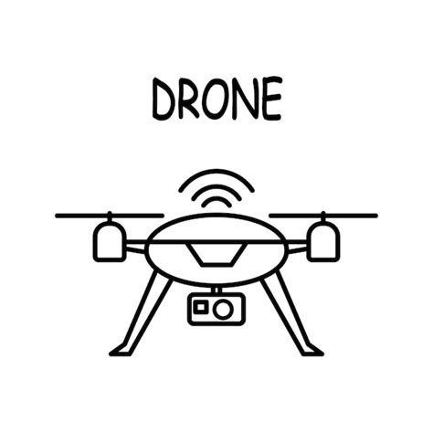 Plantilla De Ilustraci N De Vector De Drones Para Libro De Colorear