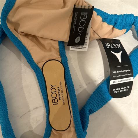 Cotton On Blue Brazilian Bikini Bottoms Never Worn Depop