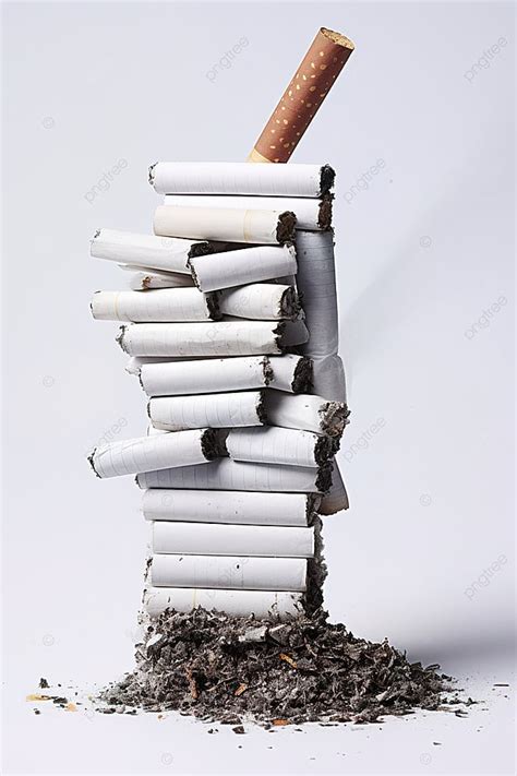 Cigarette Stack On A White Background With Crumbled Sticks Wallpaper