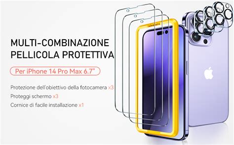 Ivoler Pezzi Pellicola Vetro Temperato Per Iphone Pro Max