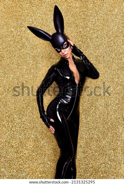 Sexy Blonde Woman Posing Latex Costume Stock Photo 2131325295 Shutterstock