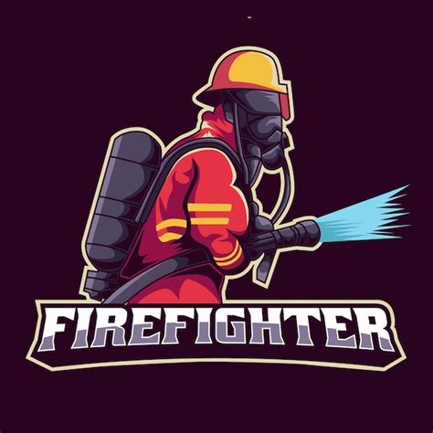 Premium Vector Firefighter Mascot Logo Fire Department Badge Vector