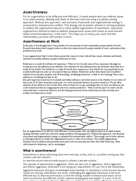 Assertiveness | PDF | Aggression | Behavior