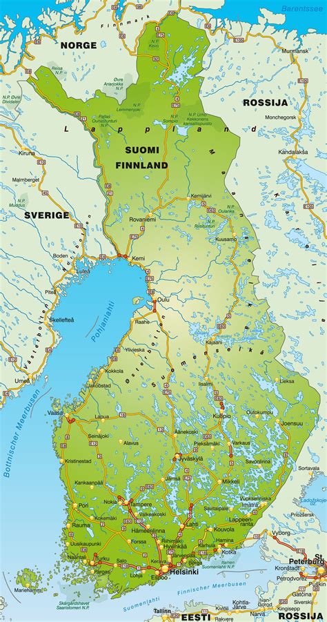 Map Of Finland Guide Of The World