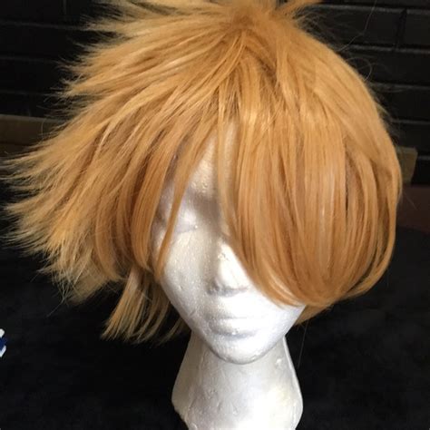Hair My Hero Academy Kaminari Denki Boku Cosplay Goldish Yellow Blonde Wig Poshmark