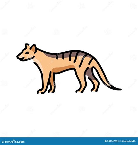 Marsupial Wolf Or Thylacin Silhouette Cartoon Vector | CartoonDealer