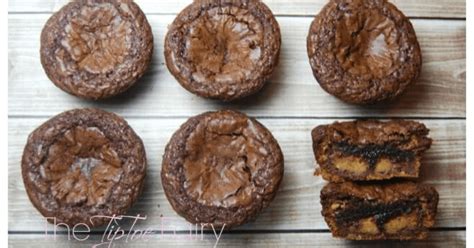 Two Bite Peanut Butter Cookie Brownie Cups The Tiptoe Fairy