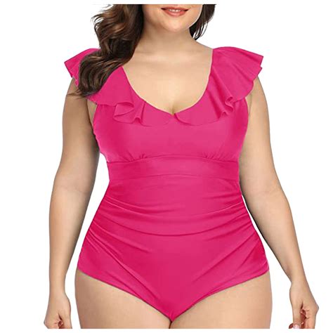 BOBOGOJP Women's Plus Size Bathing Suit One Piece Tummy Control